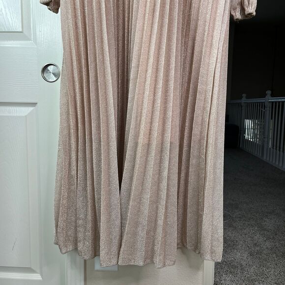Maxi SHEIN Long Sleeve Women’s Dress Pleated Blush Pink Size 3XL #652 - Picture 6 of 16